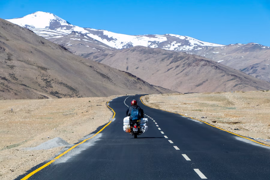 High altitude road through Ladakh mountains in India