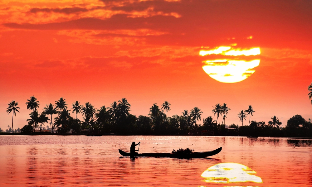 Sunset Kerala Backwater
