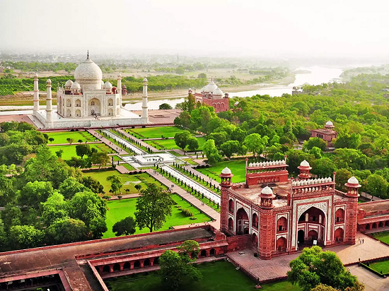 Taj Mahal Agra Aerial View